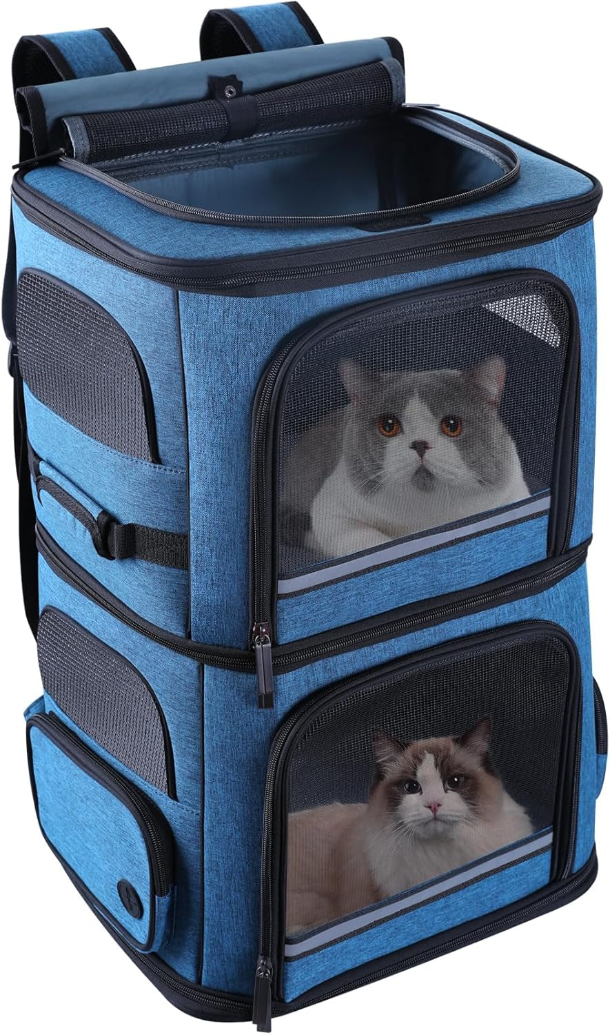 Ultimate Double Cat and Dog Carrier Backpack - Perfect for Traveling with Your Pets in Comfort and Style!