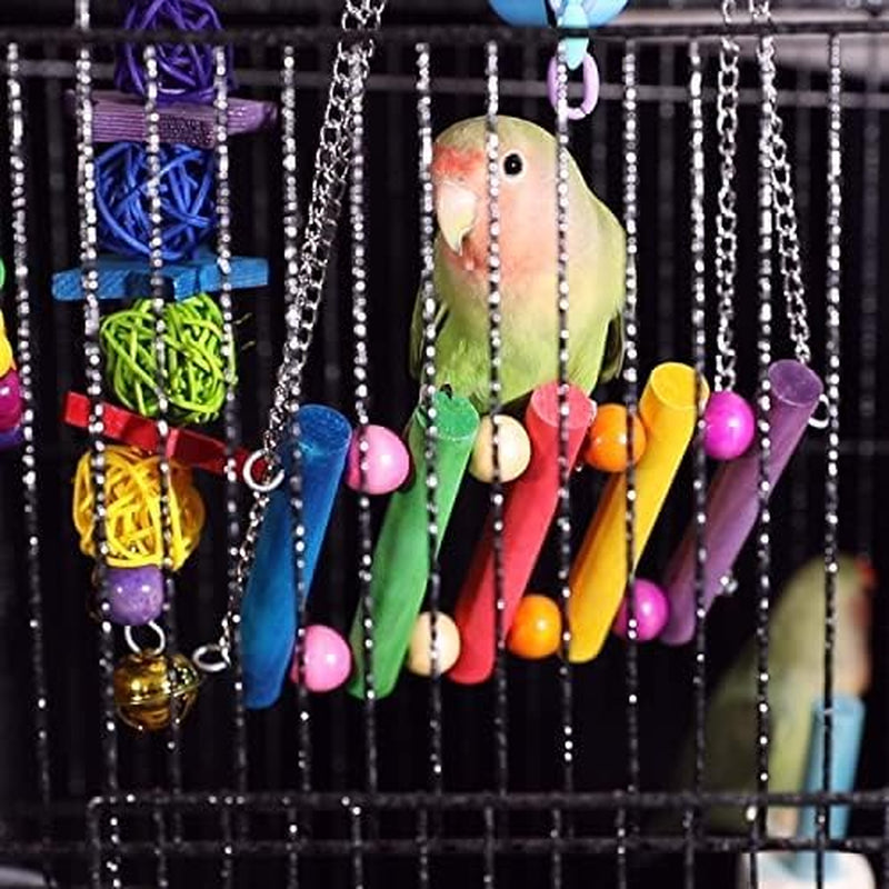 8-Pack Bird Swing and Chewing Toys - Perfect Parrot Hammock Bell Set for Small Birds Like Parakeets, Cockatiels, and Finches