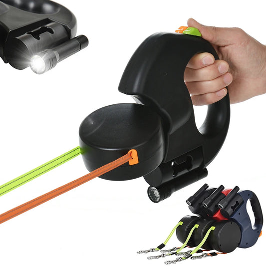 Elevate Your Walks with the 3M Retractable Reflective Dual Dog Leash - Perfect for Small Dogs!