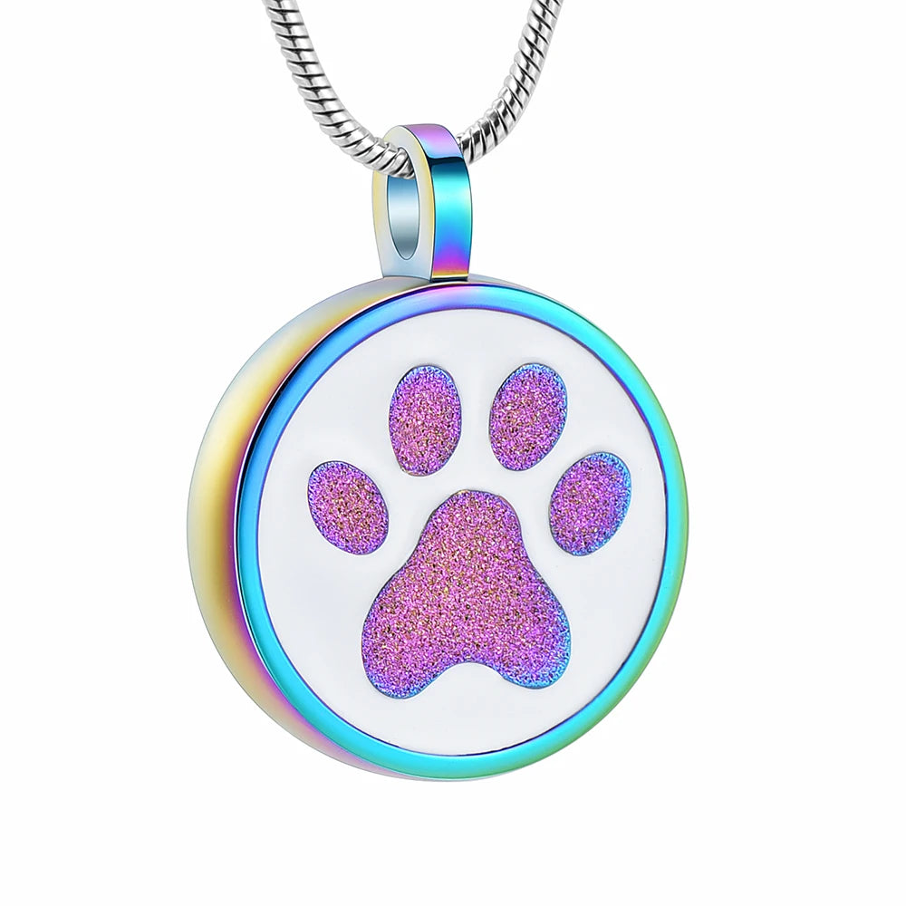 Cherish Your Pet's Memory with Our Paw Print Cremation Jewelry Necklace - A Beautiful Keepsake for Dog and Cat Ashes