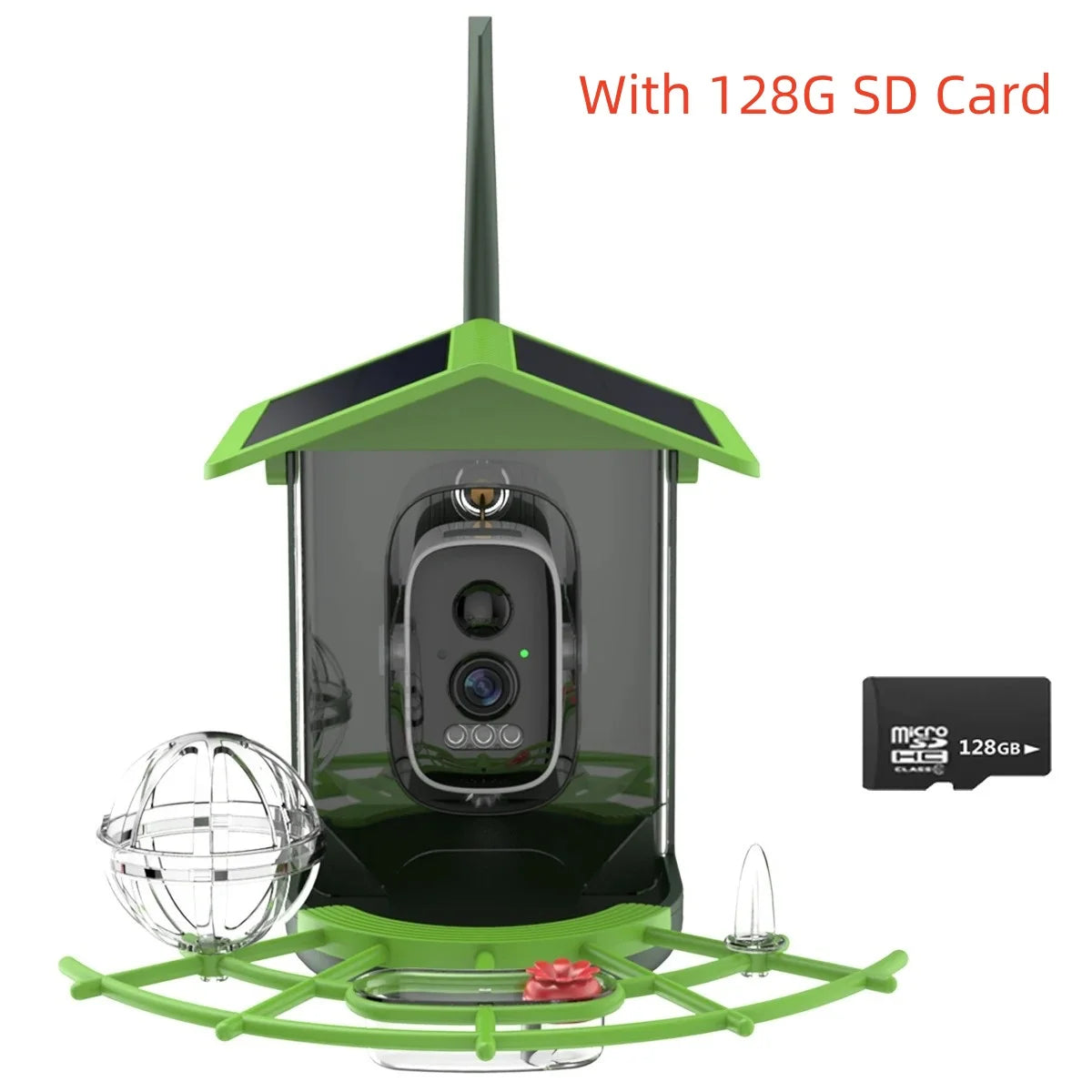 Capture Nature's Beauty with the Solar-Powered 2K HD Bird Feeder Camera - Instant Alerts for Birdwatching Enthusiasts!