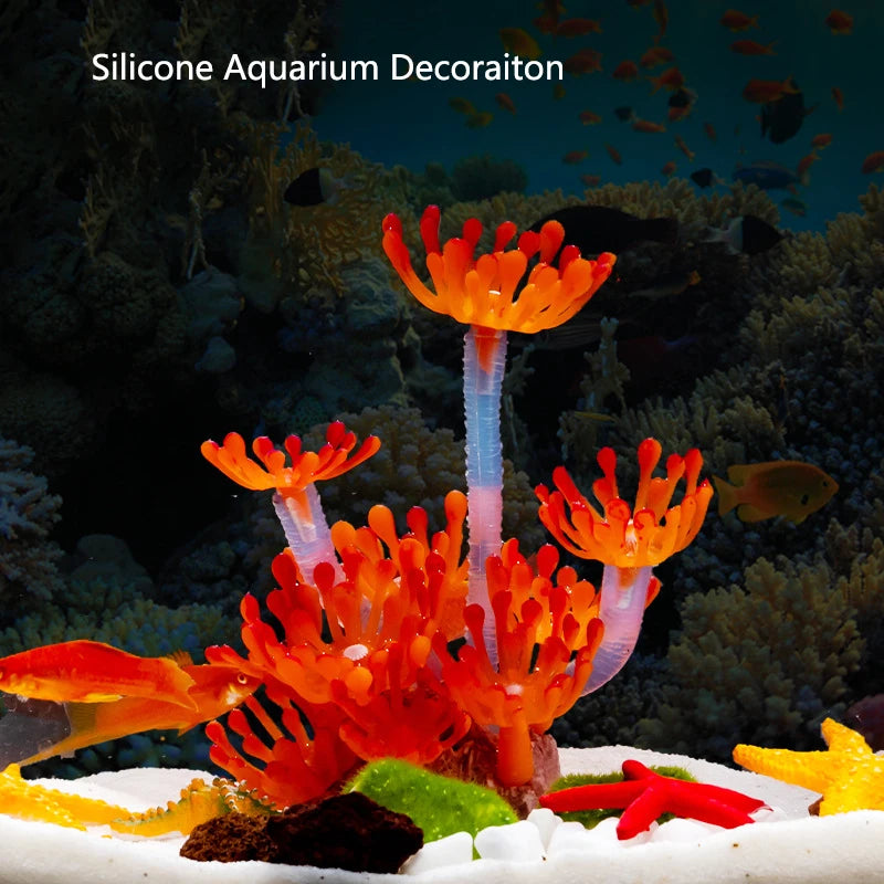 Vibrant Artificial Underwater Coral Decoration for Aquariums - Enhance Your Fish Tank with Lifelike Plants and Backgrounds