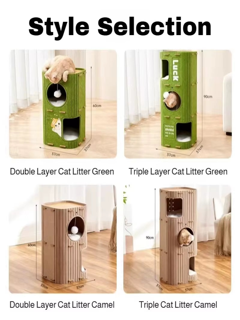 Luxury Multi-Layer Cat Nest: Secure Climbing Frame & Cozy Sleeping Space for Your Feline Friend