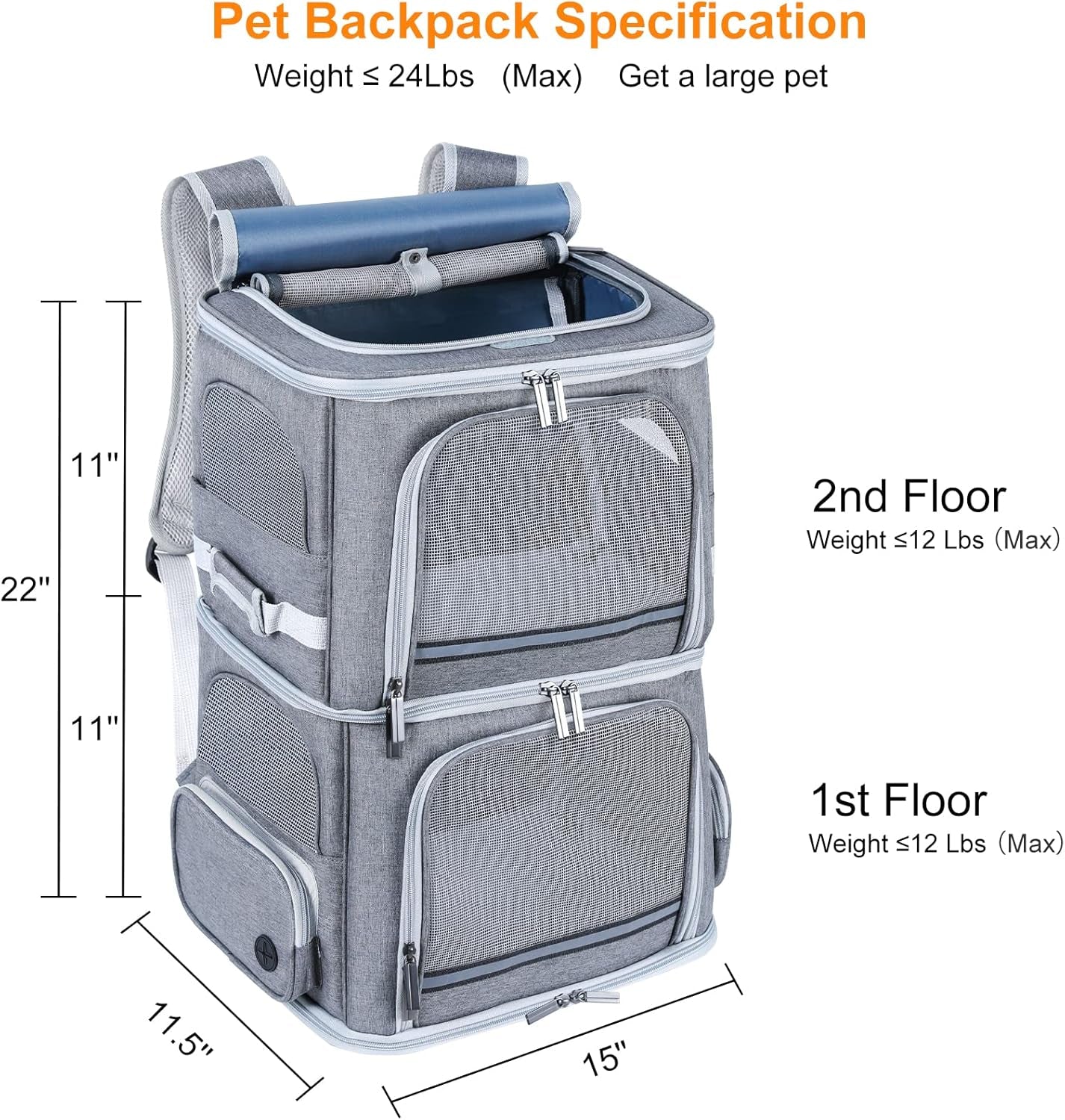 Ultimate Double Cat and Dog Carrier Backpack - Perfect for Traveling with Your Pets in Comfort and Style!