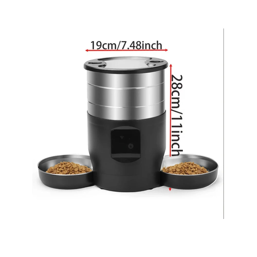 Smart 4.5L WiFi Pet Feeder with Dual Bowls - Perfect for Cats and Dogs!