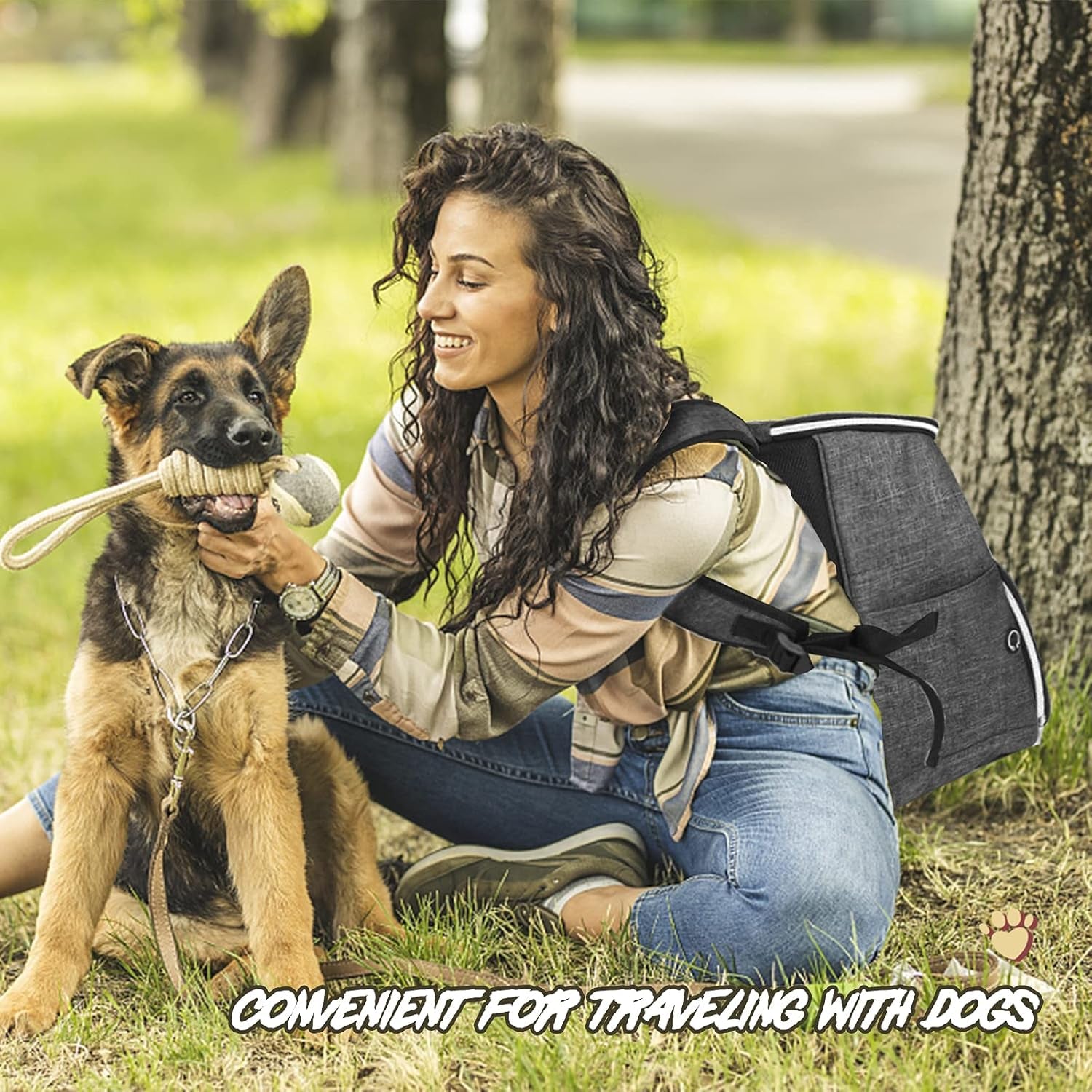 Ultimate Grey Dog Travel Backpack - Airline Approved with Collapsible Bowls and Food Baskets for Your Adventures with Pets