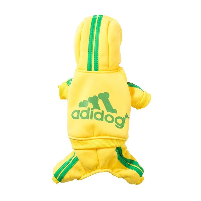 Cozy Adidog Dog Jumpsuit - Stylish Hoodies for Your Puppy, Perfect for Yorkies and French Bulldogs