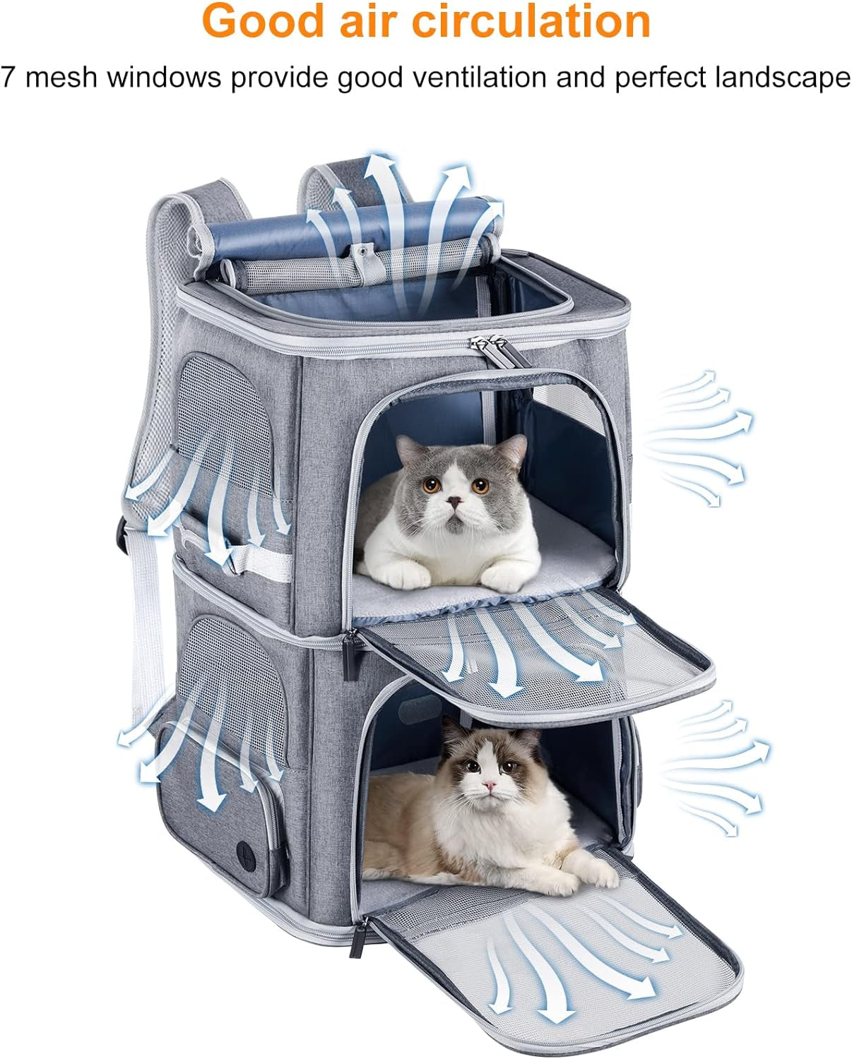 Ultimate Double Cat and Dog Carrier Backpack - Perfect for Traveling with Your Pets in Comfort and Style!