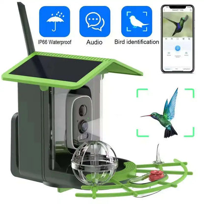 Capture Nature's Beauty with the Solar-Powered 2K HD Bird Feeder Camera - Instant Alerts for Birdwatching Enthusiasts!