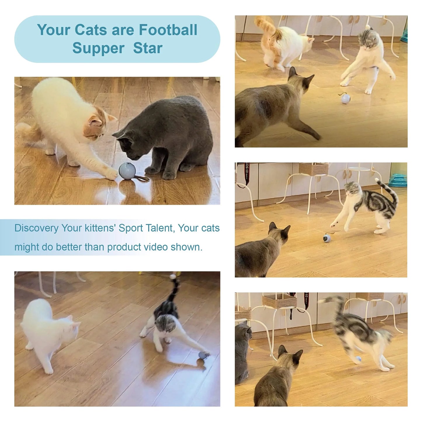 Exciting Interactive Cat Toy Bundle: Automatic Moving Ball, Plush Mice, and Feather Toys for Endless Fun!