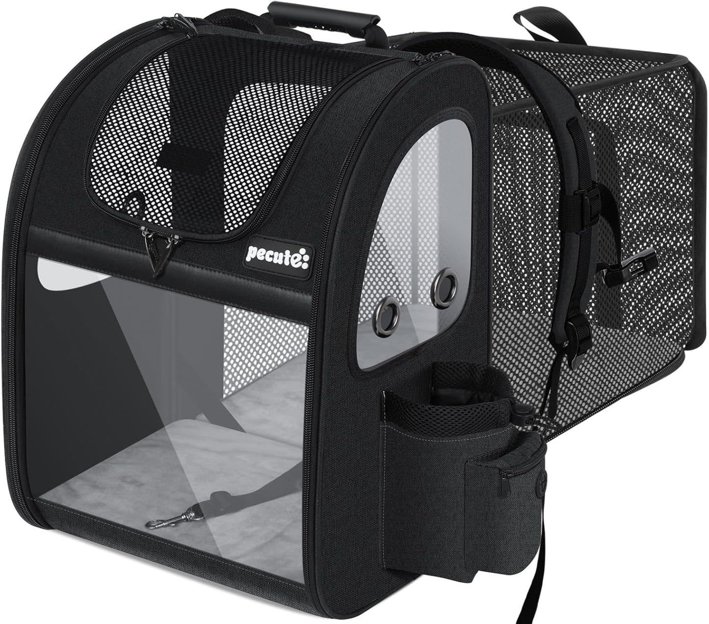 Ultimate Expandable Dog Carrier Backpack - Perfect for Small Dogs & Cats up to 18 Lbs, Waterproof & Breathable Design for Hiking, Travel, and Outdoor Adventures in Sleek Black