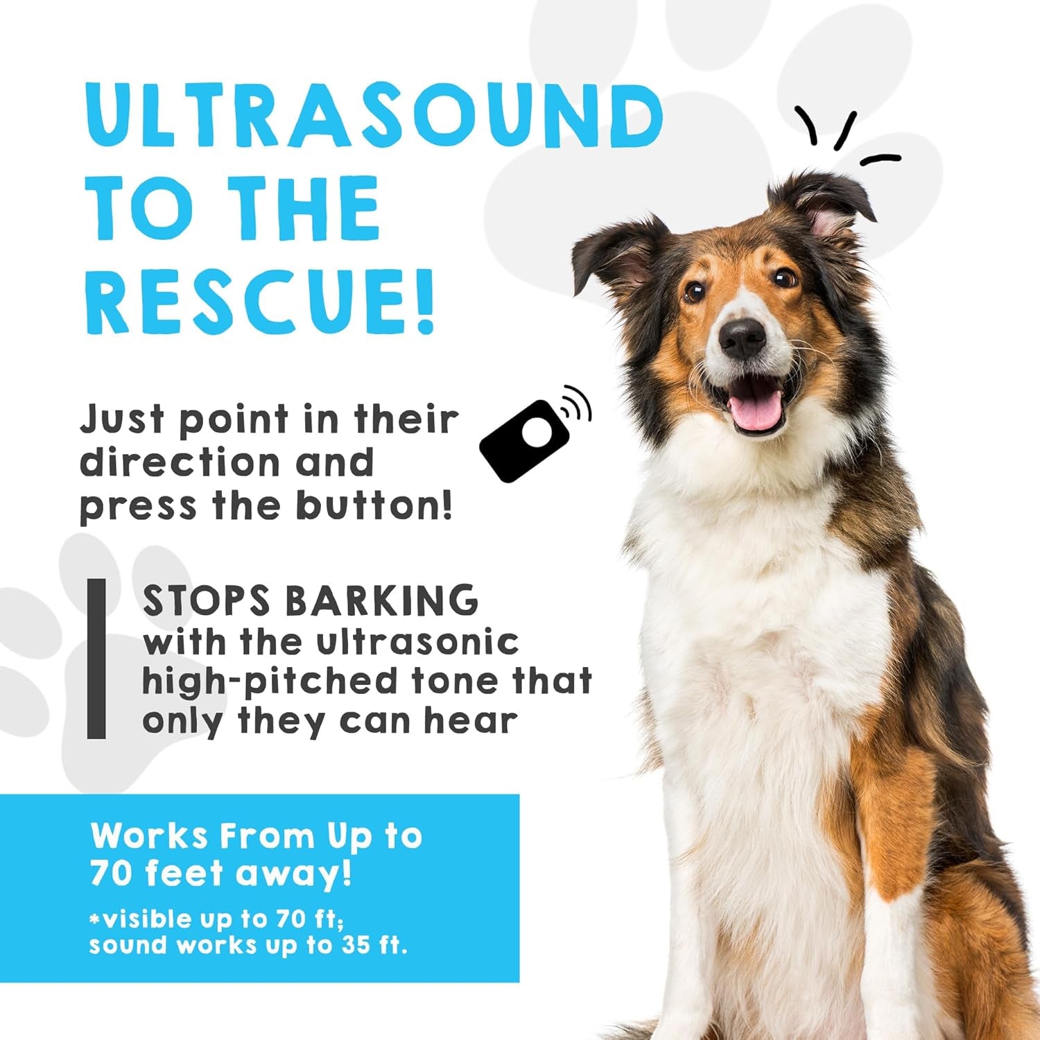 Revolutionary Ultrasonic Dog Bark Deterrent & Behavior Corrector - Effortlessly Stop Barking, Jumping, and Aggression with Just a Point & Press!