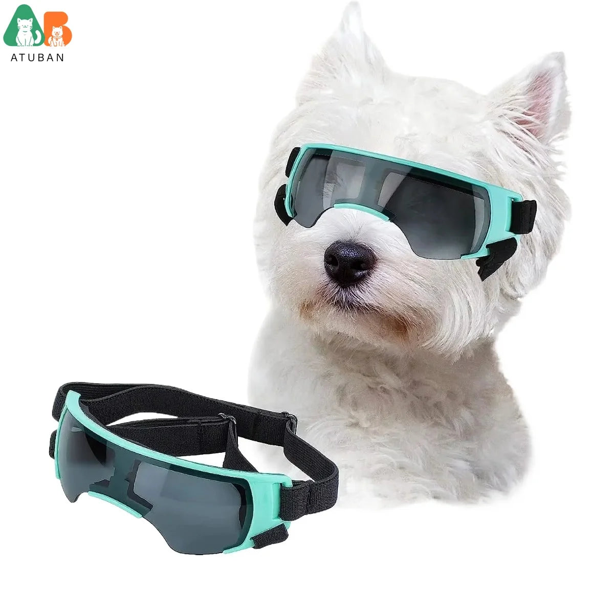 Stylish Blue Dog Sunglasses for Small Breeds - UV Protection and Windproof Goggles for Outdoor Adventures