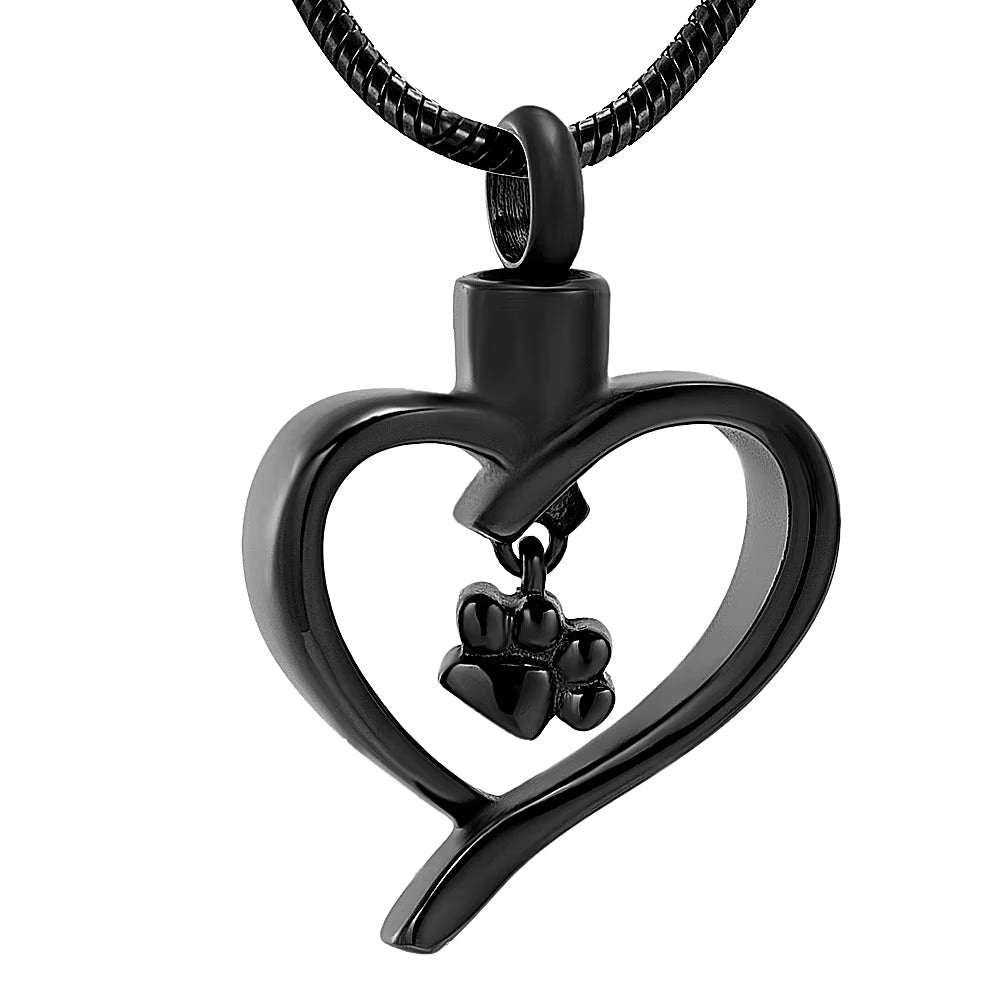Cherish Your Pet's Memory with Our Paw Print Cremation Jewelry Necklace - A Beautiful Keepsake for Dog and Cat Ashes