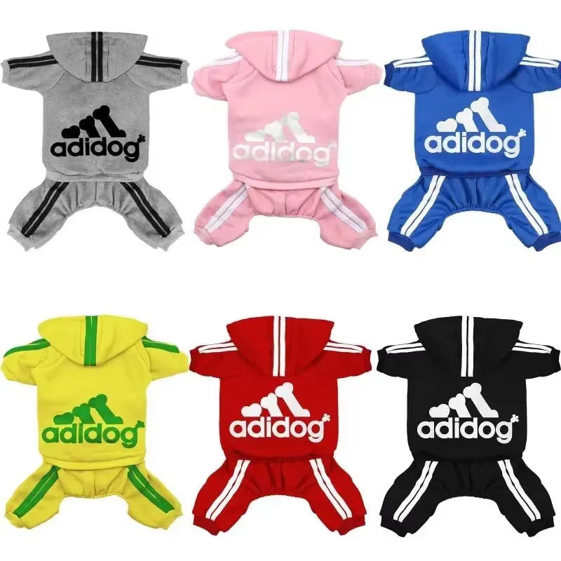 Cozy Adidog Dog Jumpsuit - Stylish Hoodies for Your Puppy, Perfect for Yorkies and French Bulldogs