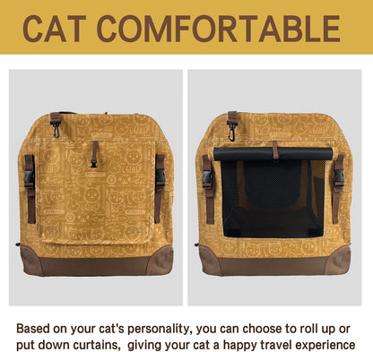 Spacious Yellow Soft-Sided Pet Carrier for Cats and Small Dogs - Travel-Friendly, Durable, and Comfortable Design