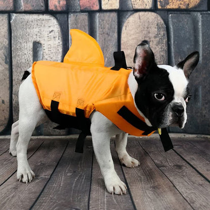 Ultimate Dog Life Jacket - Adjustable Shark Fin Design for Maximum Safety and Fun in Water (XS, Vibrant Orange)
