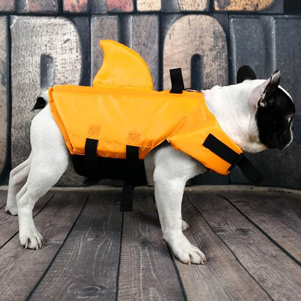Ultimate Dog Life Jacket - Adjustable Shark Fin Design for Maximum Safety and Fun in Water (XS, Vibrant Orange)