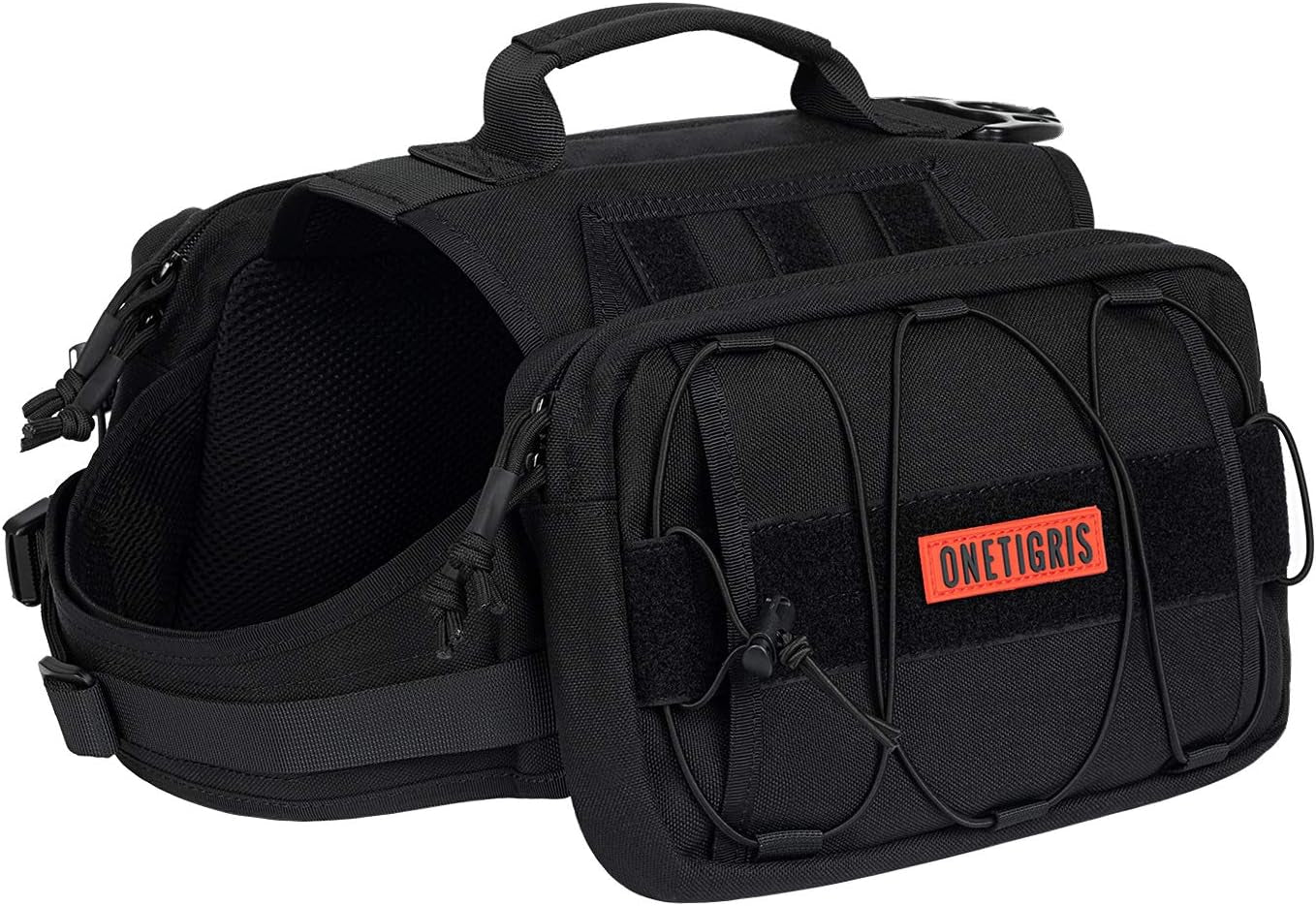 Adventure-Ready Dog Backpack for Medium & Large Dogs - Durable Tactical Nylon Pack with Side Pockets for Hiking, Walking, and Training (Green, Large)