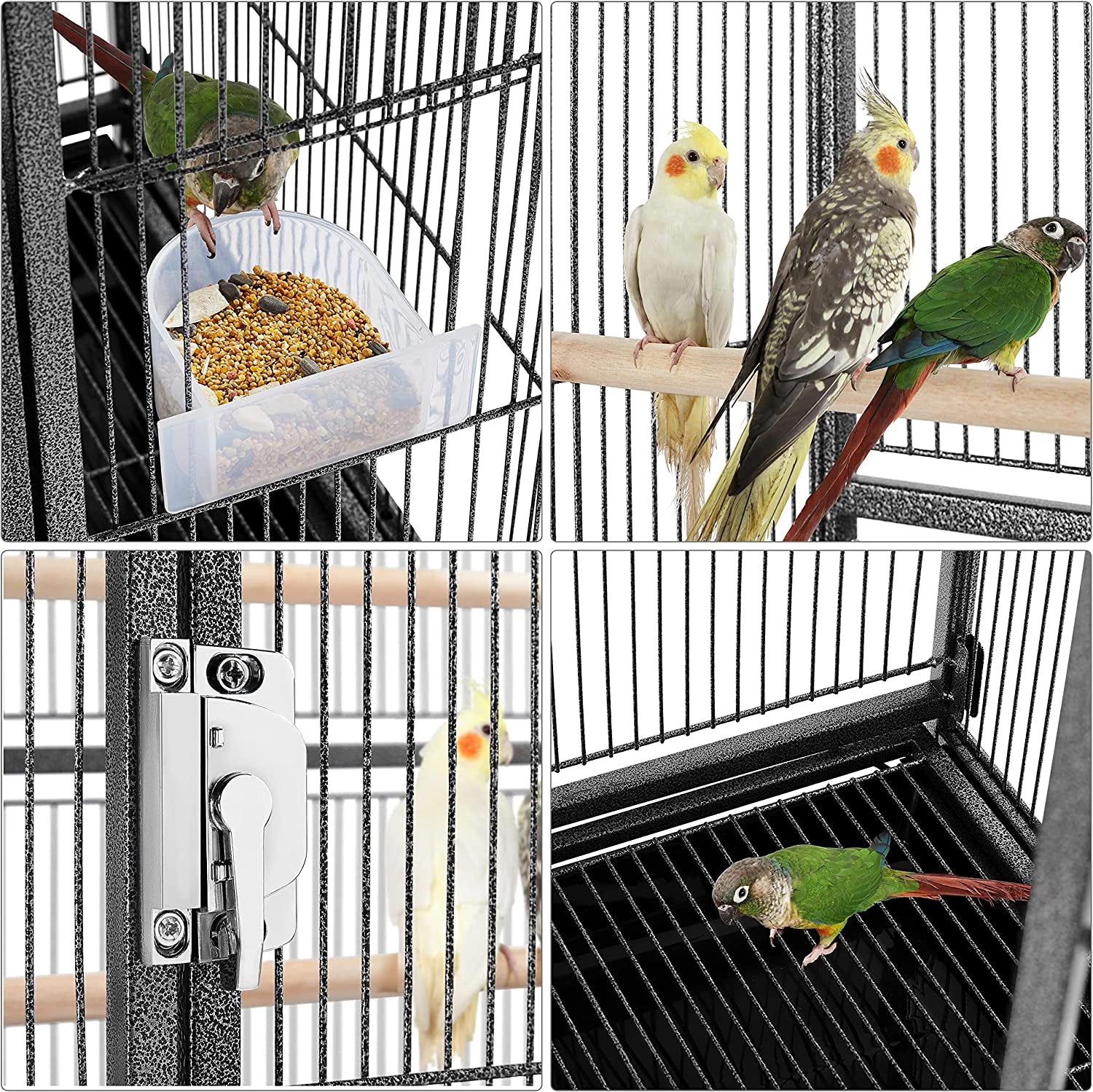 Spacious 54-Inch Wrought Iron Bird Cage with Stand - Perfect Home for Large Parrots and Small Birds