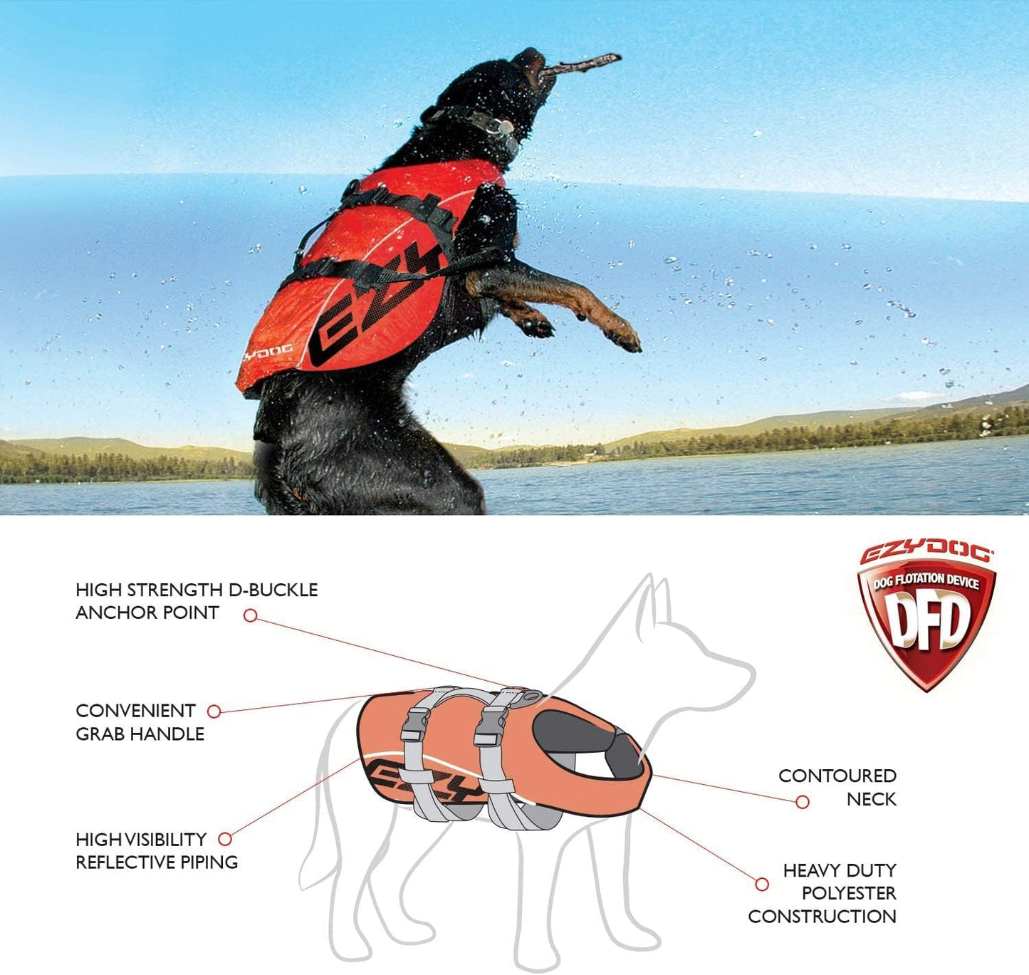 DFD Dog Life Jacket - Premium Adjustable Safety Vest with Reflective Trim & Enhanced Flotation for Small Dogs - Perfect for Water Adventures!