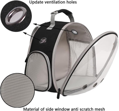 Ultimate Grey Guinea Pig Backpack Carrier with Clear Bubble Window - Perfect for Bearded Dragons, Hedgehogs, and More! Airline Approved for Travel Adventures