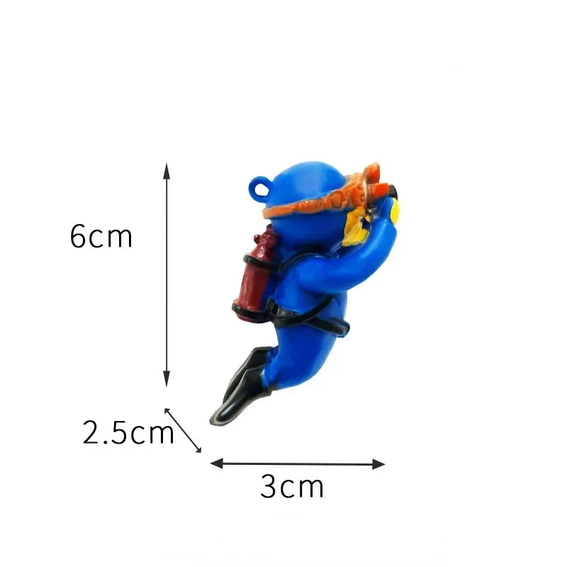 Transform Your Aquarium with 3PCS Cartoon Diver Decor - Floating Mermaid Fish Tank Accessories