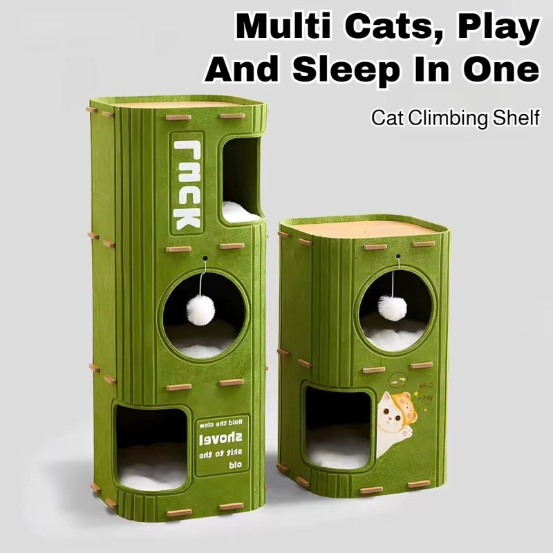 Luxury Multi-Layer Cat Nest: Secure Climbing Frame & Cozy Sleeping Space for Your Feline Friend