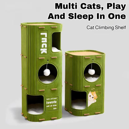 Luxury Multi-Layer Cat Nest: Secure Climbing Frame & Cozy Sleeping Space for Your Feline Friend