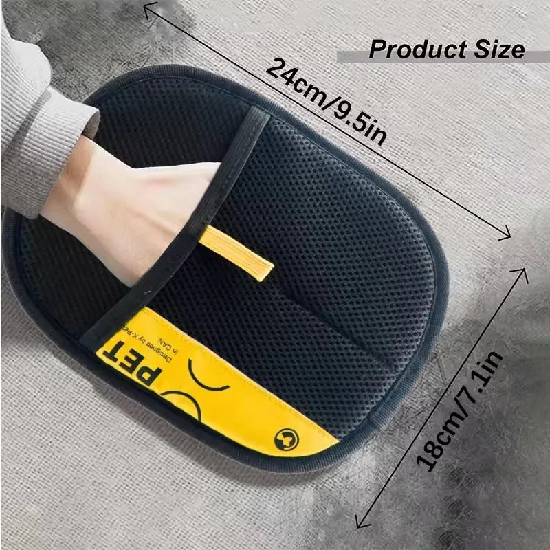 Revolutionary Pet Grooming Gloves - Effortlessly Remove Hair and Lint with 2-in-1 Design!