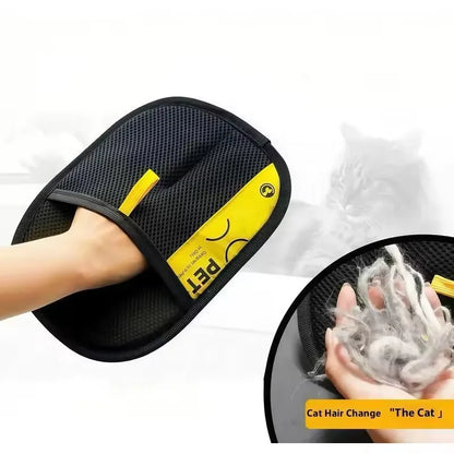 Revolutionary Pet Grooming Gloves - Effortlessly Remove Hair and Lint with 2-in-1 Design!