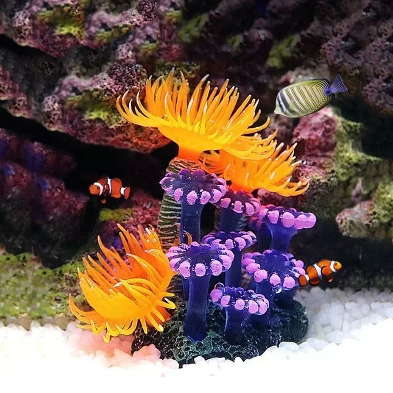 Vibrant Artificial Underwater Coral Decoration for Aquariums - Enhance Your Fish Tank with Lifelike Plants and Backgrounds