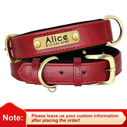 Personalized PU Leather Dog Collar with Free Engraving - Soft, Adjustable, and Perfect for All Breeds!