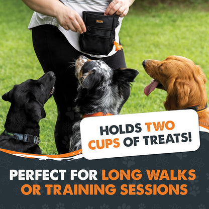 Revolutionary Dog Treat Pouch 2.0 | Hands-Free Pet Training Snack Bag with Magnetic Closure, Adjustable Strap, and Poop Bag Holder
