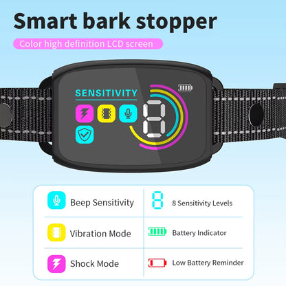 Revolutionary Smart Anti-Bark Dog Collar: Type-C Rechargeable, Adjustable Shock & Vibration for All Breeds