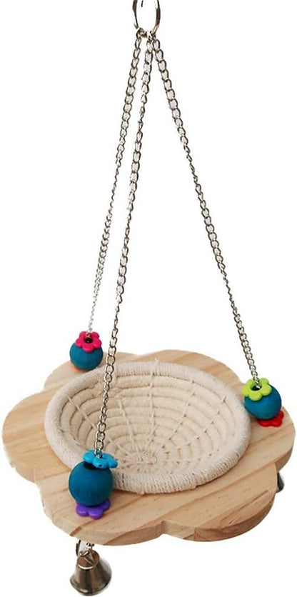 Delight Your Feathered Friends with Our Handmade Bird Nest Swing Hammock - Cozy Cotton and Hemp Rope Hut with Colorful Chew Toys for Parakeets, Cockatiels, and More!