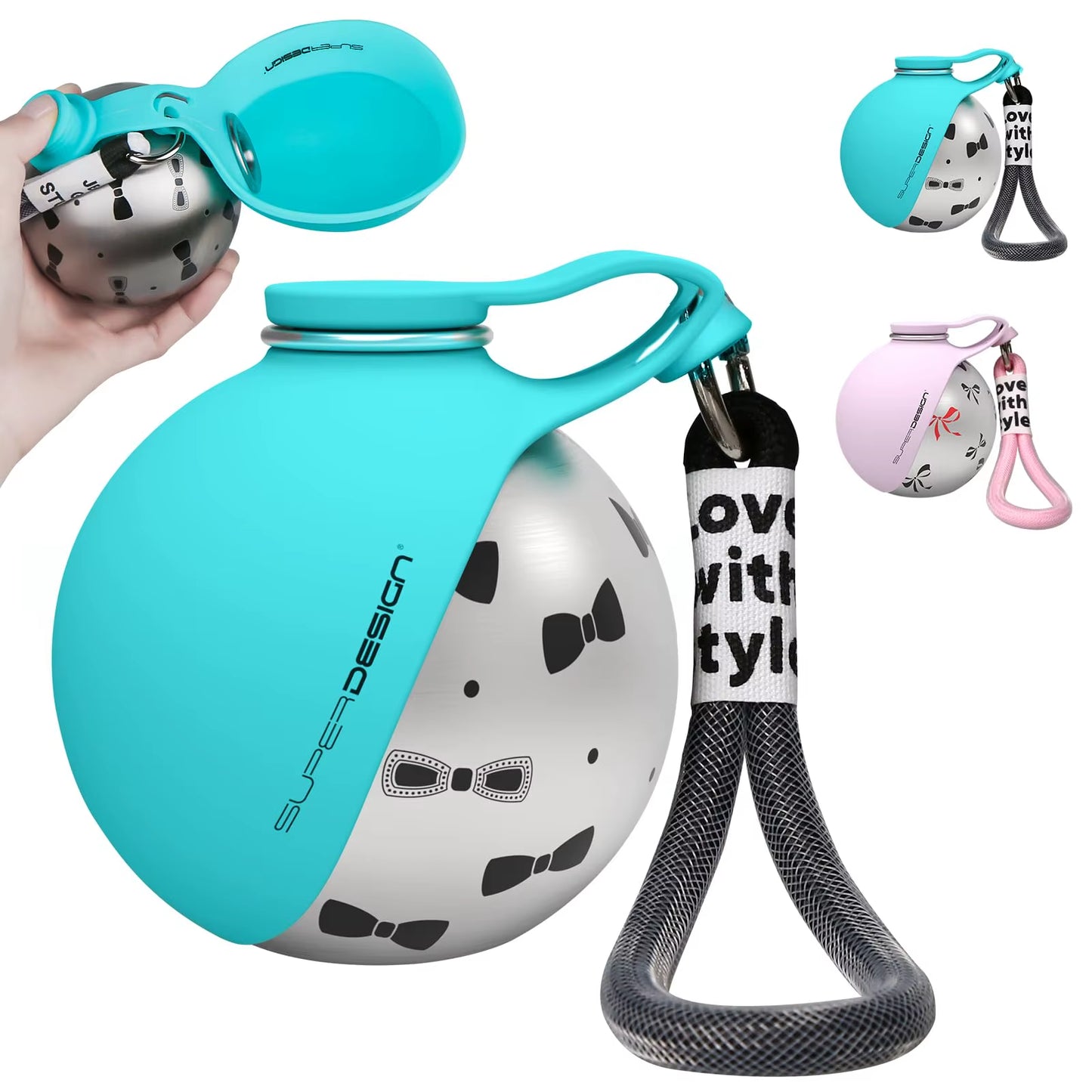 Stay Hydrated on the Go: 2-In-1 Leak-Proof Portable Dog Water Bottle for Small Dogs - Stainless Steel & Silicone Design