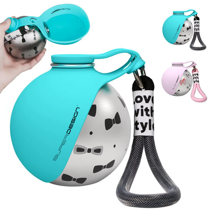 Stay Hydrated on the Go: 2-In-1 Leak-Proof Portable Dog Water Bottle for Small Dogs - Stainless Steel & Silicone Design