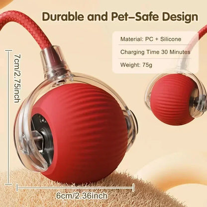 Exciting Interactive Cat Ball Toy - Rechargeable Automatic Rolling Ball with Tail for Endless Playtime Fun!