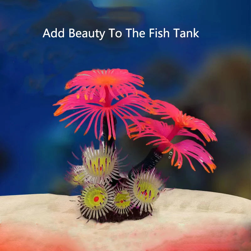 Vibrant Artificial Underwater Coral Decoration for Aquariums - Enhance Your Fish Tank with Lifelike Plants and Backgrounds