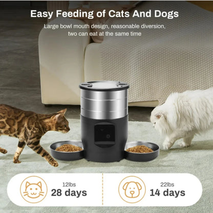 Smart 4.5L WiFi Pet Feeder with Dual Bowls - Perfect for Cats and Dogs!
