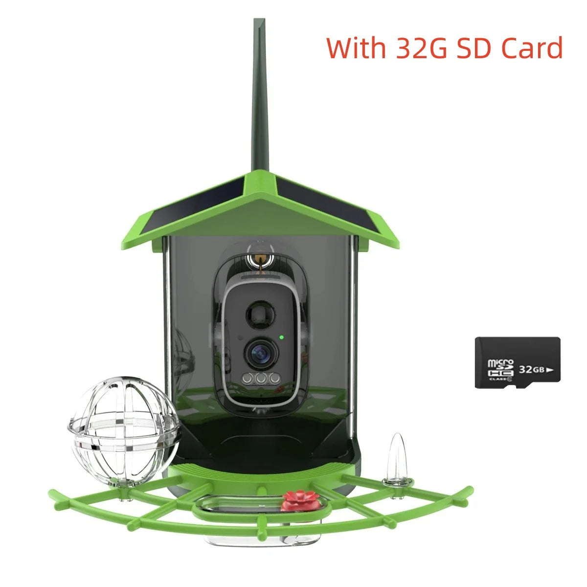 Capture Nature's Beauty with the Solar-Powered 2K HD Bird Feeder Camera - Instant Alerts for Birdwatching Enthusiasts!