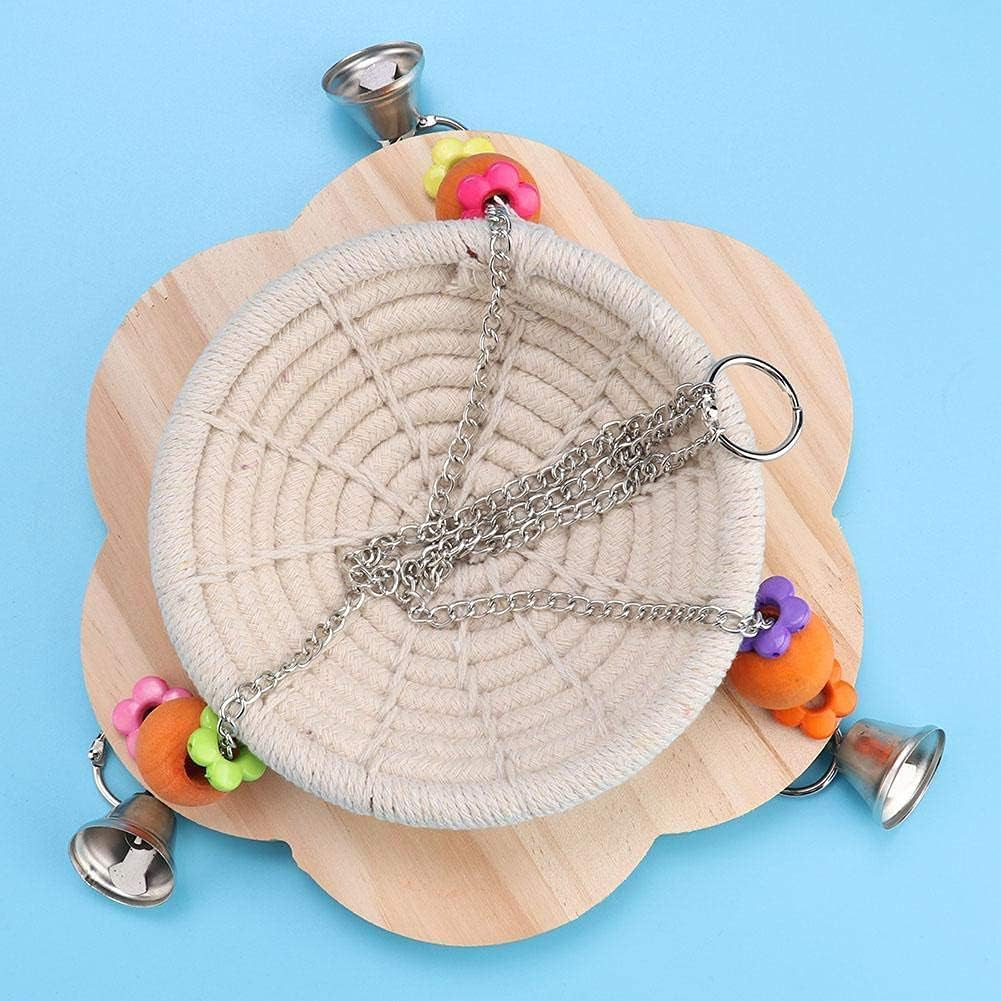 Delight Your Feathered Friends with Our Handmade Bird Nest Swing Hammock - Cozy Cotton and Hemp Rope Hut with Colorful Chew Toys for Parakeets, Cockatiels, and More!