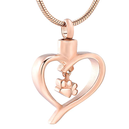 Cherish Your Pet's Memory with Our Paw Print Cremation Jewelry Necklace - A Beautiful Keepsake for Dog and Cat Ashes
