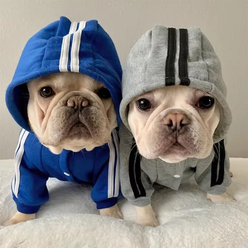 Cozy Adidog Dog Jumpsuit - Stylish Hoodies for Your Puppy, Perfect for Yorkies and French Bulldogs