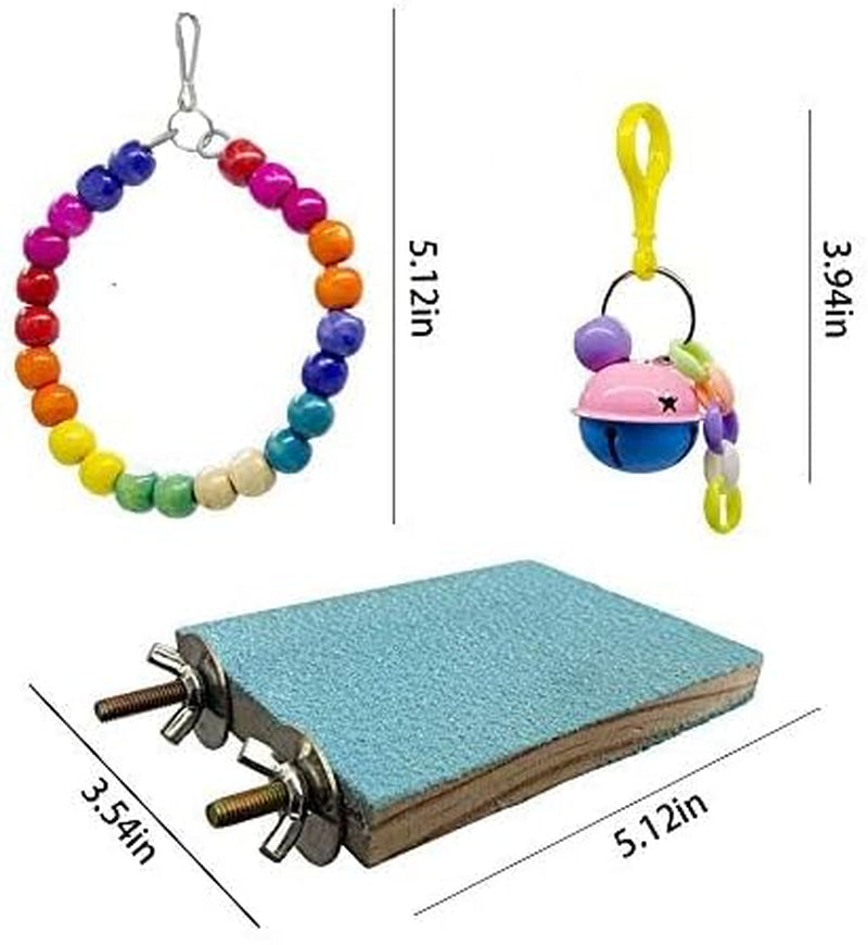 8-Pack Bird Swing and Chewing Toys - Perfect Parrot Hammock Bell Set for Small Birds Like Parakeets, Cockatiels, and Finches