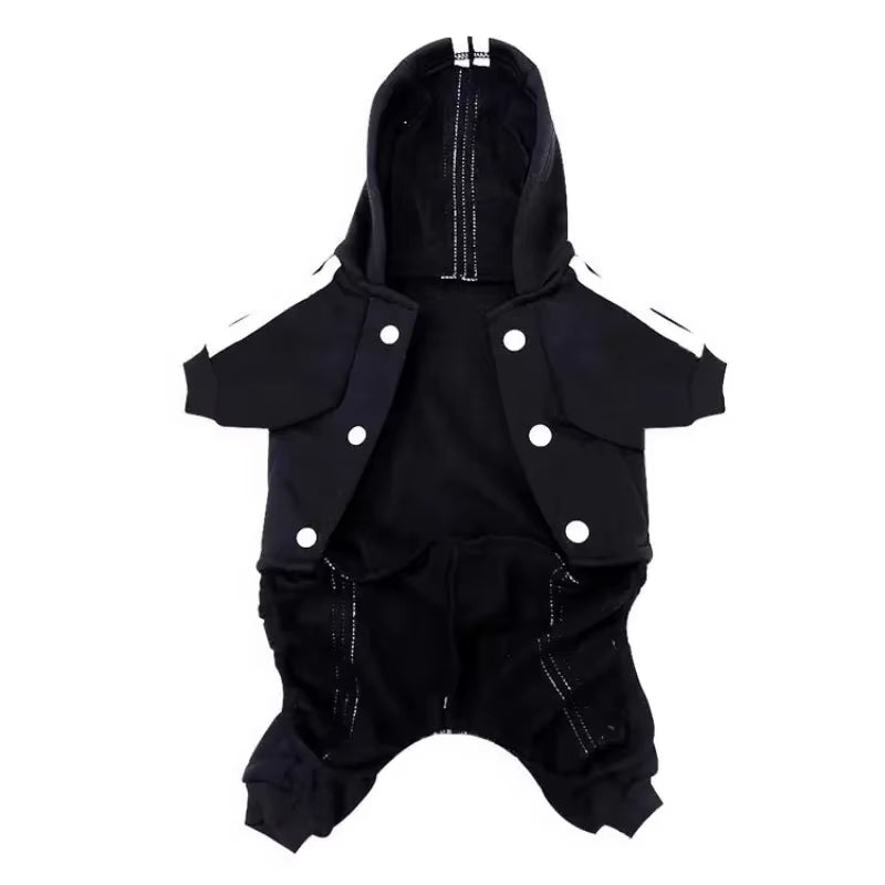 Cozy Adidog Dog Jumpsuit - Stylish Hoodies for Your Puppy, Perfect for Yorkies and French Bulldogs