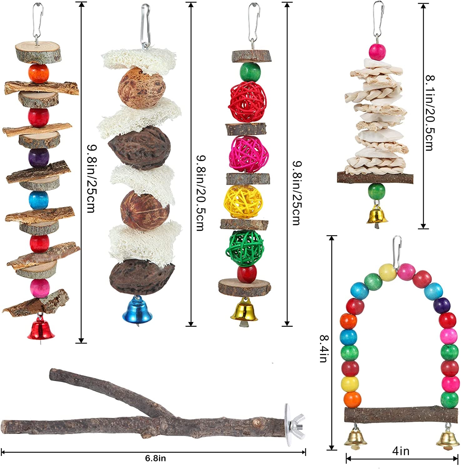 Exciting Wooden Bird Perch Toys - Perfect for Parakeets, Cockatiels, and Small Birds!