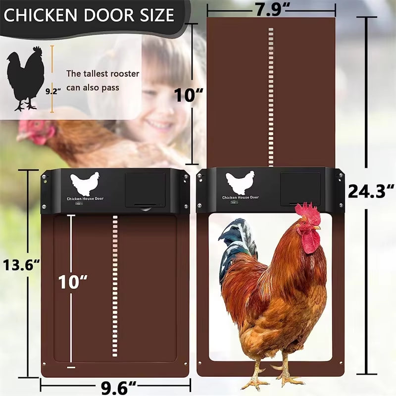 Revolutionary Automatic Chicken Coop Door with Light Sensor - Battery-Powered, Waterproof, and Easy to Install!