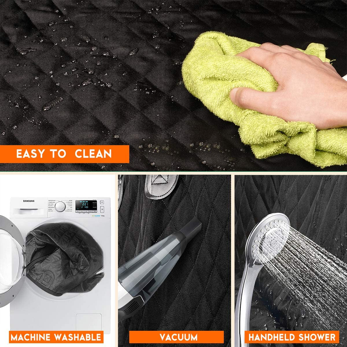 Ultimate Dog Car Seat Cover - Waterproof, Non-Slip Back Seat Protector for Pets & Kids - Fits Most Cars, Trucks & SUVs - Black